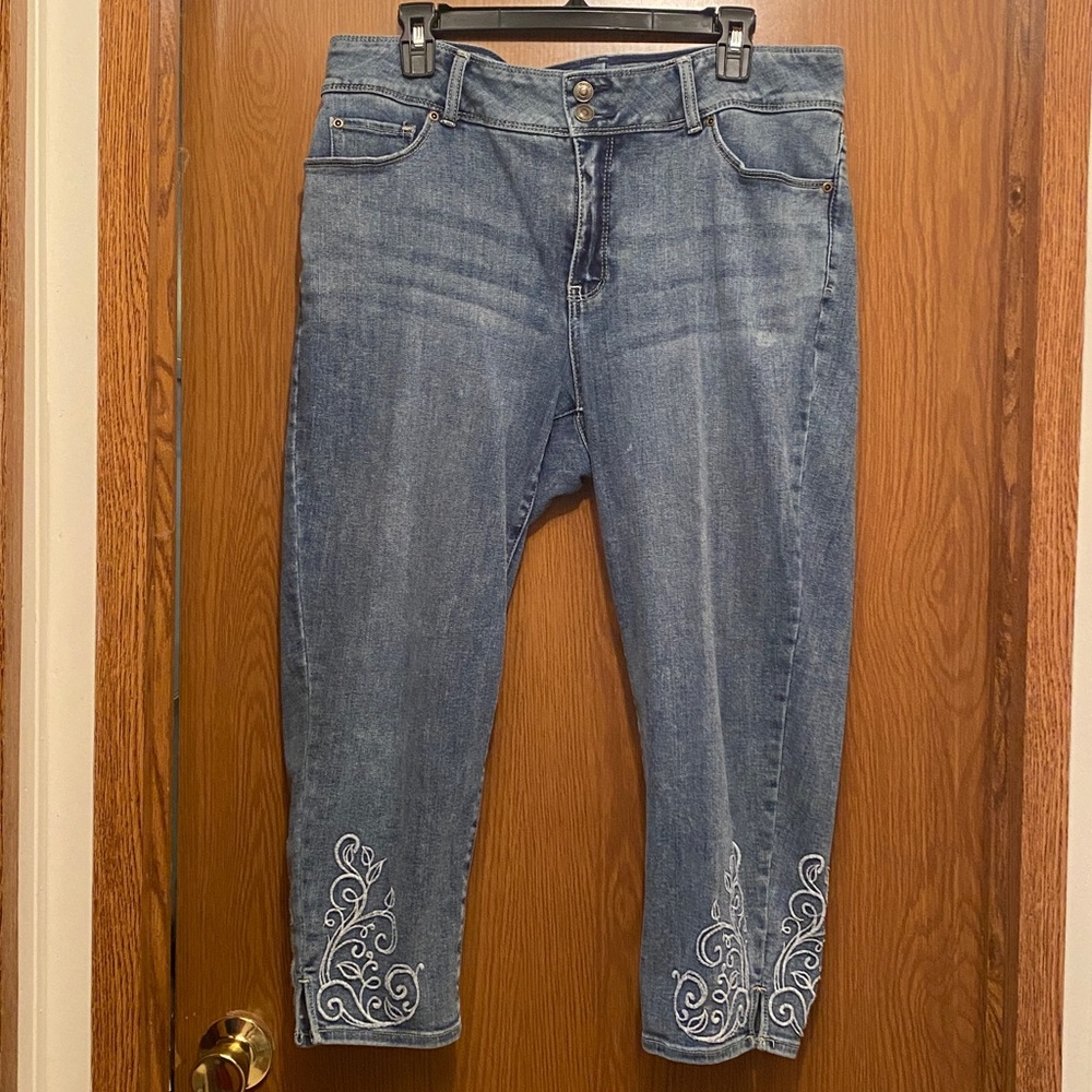 Embroidered Blue Jeans